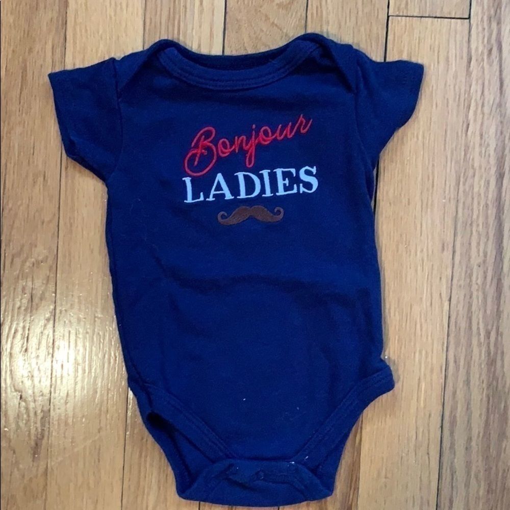 3/$25 Bonjour Ladies Mustache Onesie